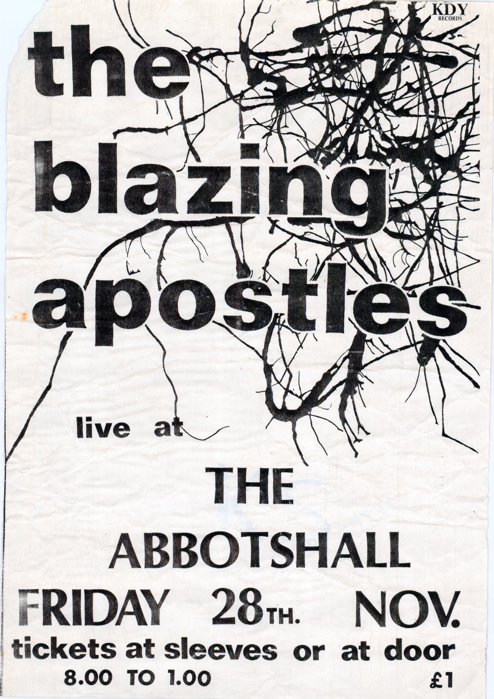 Blazing Apostles 28th November poster